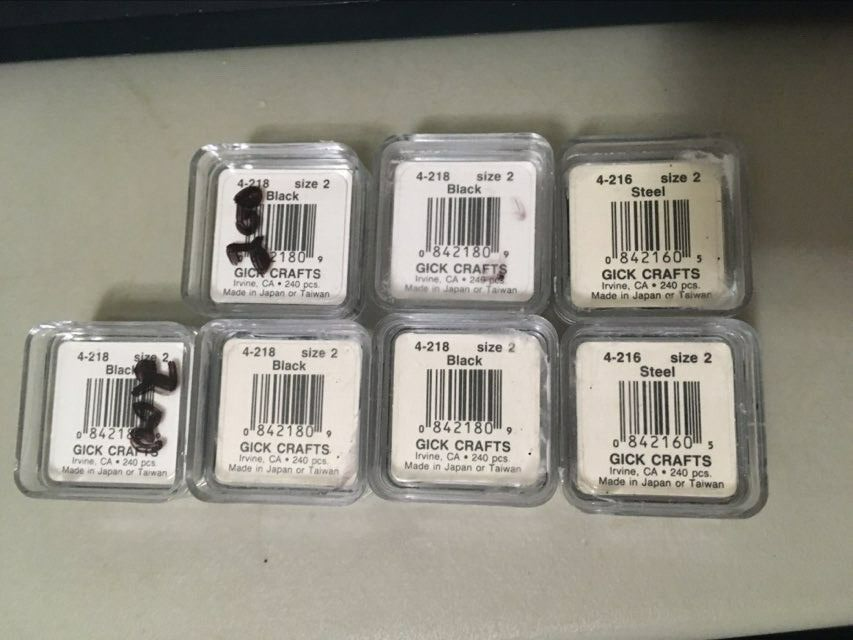 Lot of 7 most new Gick Crafts Size 2 Bugle Beads 1/2" long 5 black & 2