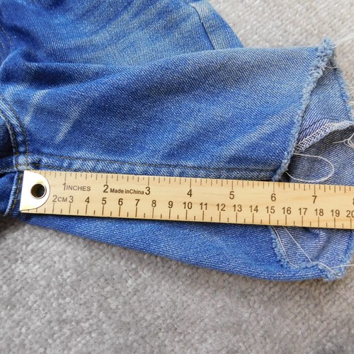 Vintage Orange Tab Levi Kids Denim Cut Off Shorts Size 8 21x6 Blue Stretch Flex - Picture 7 of 10
