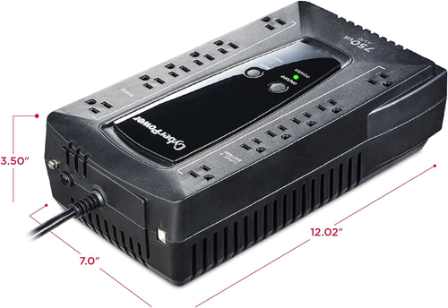 CyberPower AVRG750U AVR UPS System, 750VA/450W, 12 Outlets, Compact - Picture 4 of 7