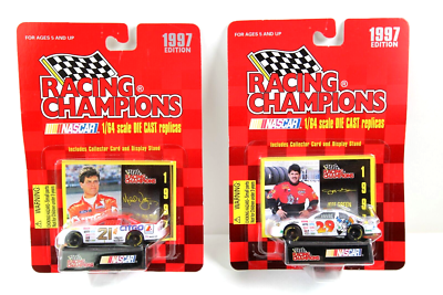 s1662 World grandprix RACER＆CREW CHIEFS 2 Racing Champions NASCAR 1997 #21 Michael Waltrip & #29 Jeff
