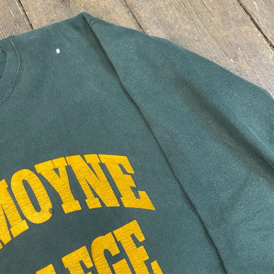 Champion Sweatshirt Mens 80s Reverse Weave Le Moyne Warm Up Jumper, Green, XL image 4