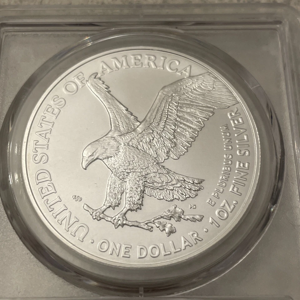 2022 American silver Eagle Dollar ty2 R Brazile First Production PCGS MS70 BU - Image 3 of 4