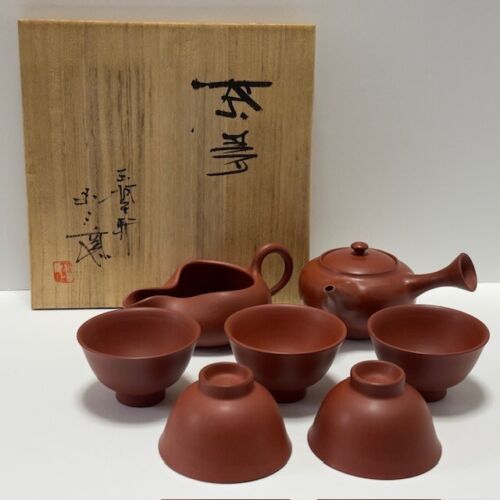 Rare Japanese Sencha set Tea Pot Bowl Kyusu Yusamashi Mumyoi ware Sadogashima