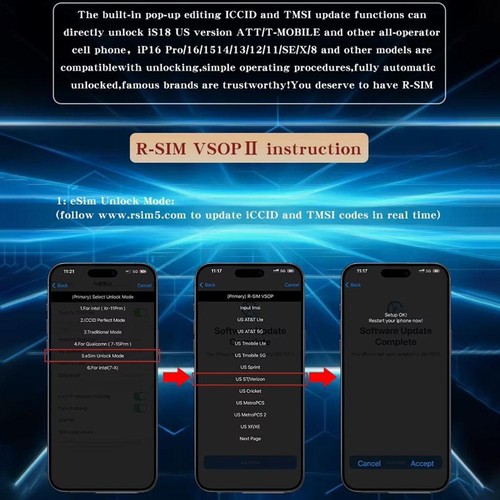 R-SIM VSOP QPE stabilne odblokowanie karty SIM do iPhone 15 Pro Max 14 13 12 11 iOS17 - Zdjęcie 5 z 7