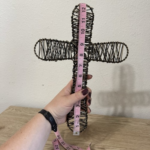Metal Wire Cross Set of 2 “Inspire Faith” 12" and 14" Wall Decor Christian - Picture 4 of 8