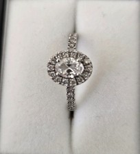 Platinum Engagement Ring Oval Natural Diamond