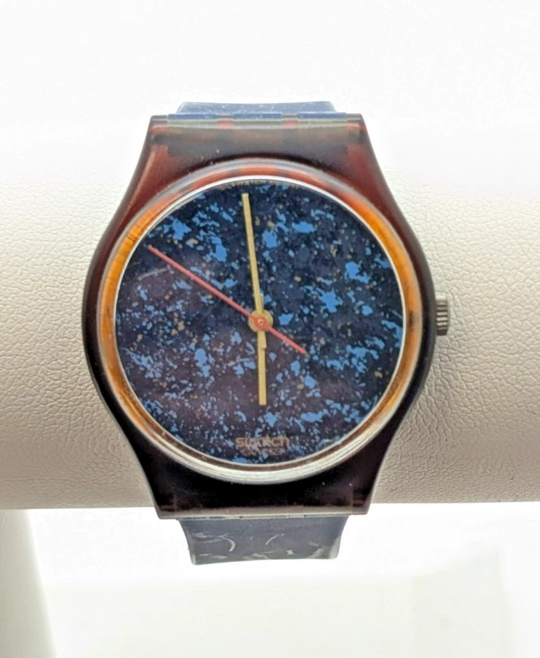 RARO Swatch Lazuli GF101 1987 - ¡El reloj está corriendo la correa intacta! Estuche original! Foto 3 de 4