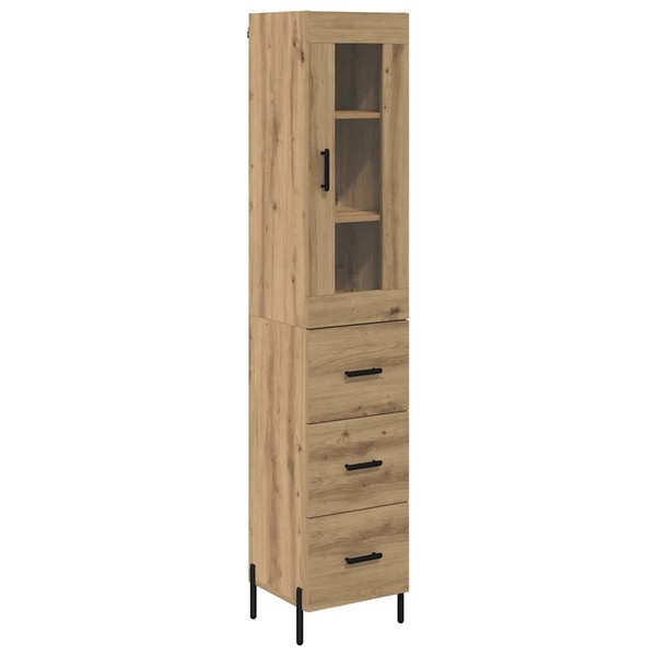Schmales Highboard Artisan Eiche 180X34,5X34 Cm Holzwerkstoff-image