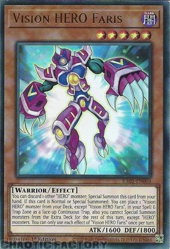 YUGIOH RA01-EN004 Vision HERO Faris ULTRA Rare 1st Edition NM