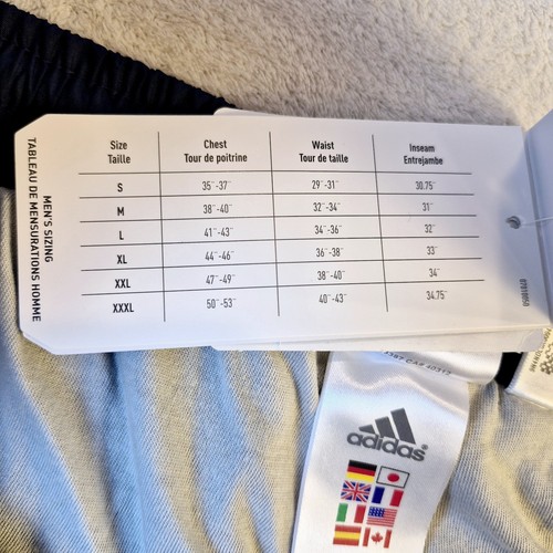 Adidas NWT White Striped Track Pants Joggers Navy Blue Size XL - Picture 9 of 11