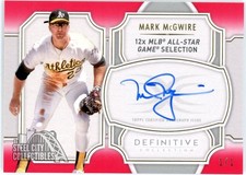 Mark McGwire 2020 Topps Definitive Red Legendary Autograph Card #LAC-MMC 1/1
