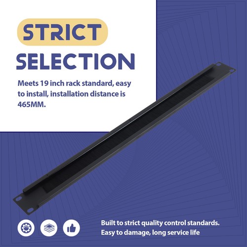 1Pcs 1U 19Inch RACK MOUNT Blanking Plate Rack Mounting Blank Brush Panel8673 - Photo 2/7