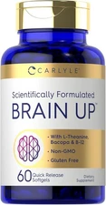 Brain Support Supplement | 60 Softgels | L-Theanine, Bacopa & B-12 | by Carlyle