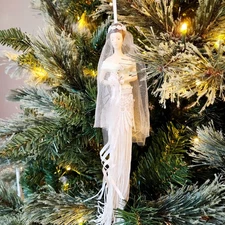 VINTAGE Putting on the Ritz Bride Wedding Doll Tassel Bottom Hanging Ornament