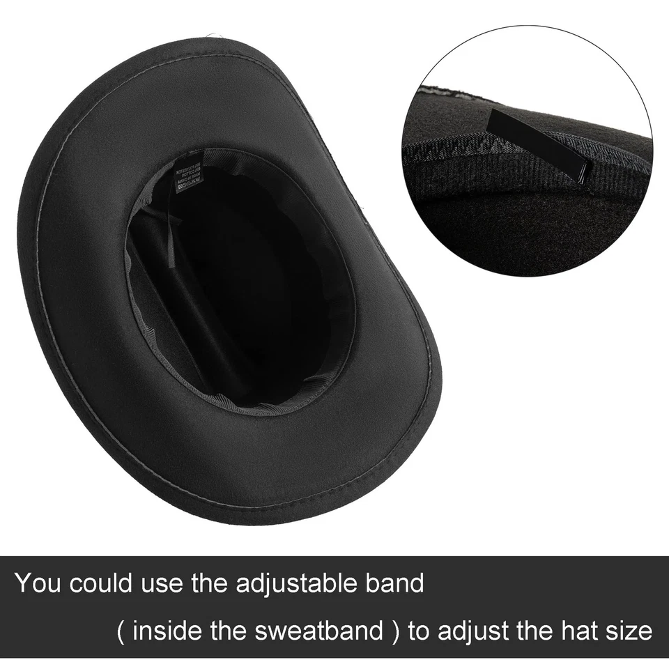 Sombrero de vaquero occidental para niños, sombrero de playa de ala ancha con hebilla de cinturón para niños y niñas Foto 4 de 4