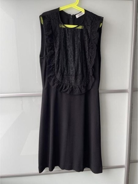Women Sandro Paris Dress Black Cotton 36