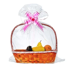 50 Packs Large Cellophane Bags 24" x 30" Clear Cellophane Gift Basket Wraps E...