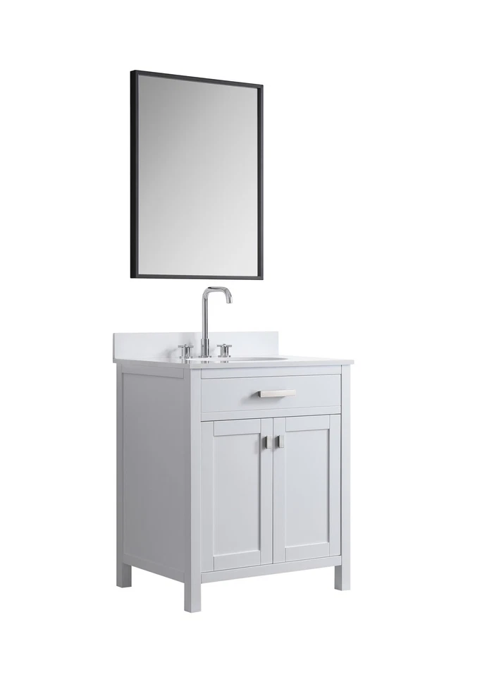 Mueble tocador de baño Design Element London 29,5" solo en blanco Foto 3 de 4