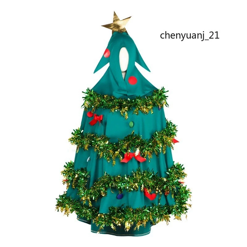 Navidad Papá Noel Cosplay Capa Escenario Realizar Disfraz Halloween Trajes Capa Foto 3 de 4