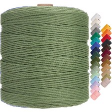 Macrame Cord 3mm x 875yards, Soft Colored Macrame Rope, Natural Cotton Cord f...