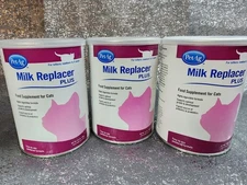 3x LOT PetAg Milk Replacer Plus Food Mix Kittens and Cats - 10.5 oz - BB 1/27