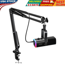 Gaming Microphone Set, Dynamic PC Mic for Streaming Podcasting, Computer RGB Mic