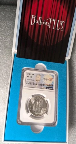 1941 MS66 Walking Liberty US silver Half Dollar 50c NGC Bullion Plus Throwback