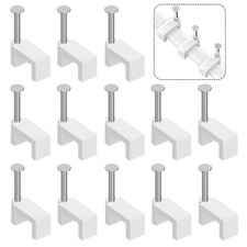 100 Pcs 8mm Flat Cable Clips Nail in Cable Clip Ethernet Cable Wall Clips