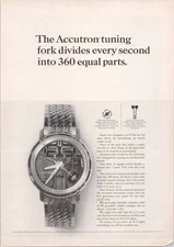 Bulova Accutron 1965 Vintgae Print Ad Watch Tuning Fork Precision