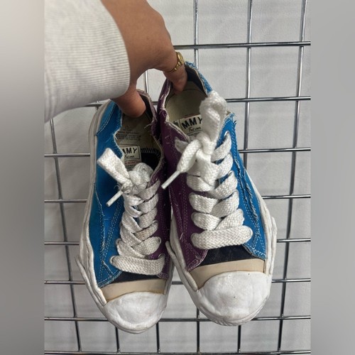 Maison Mihara Yasuhiro Blue and Purple Logo Patch Sneakers Size 42 Designer