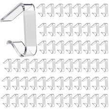 60 Pcs Table Skirting Clips with Hook and Loop Plastic Tablecloth Clips for M...
