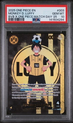 One Piece Card Eng - Monkey D Luffy #ST13-003 - Borussia Dortmund Promo - PSA 10