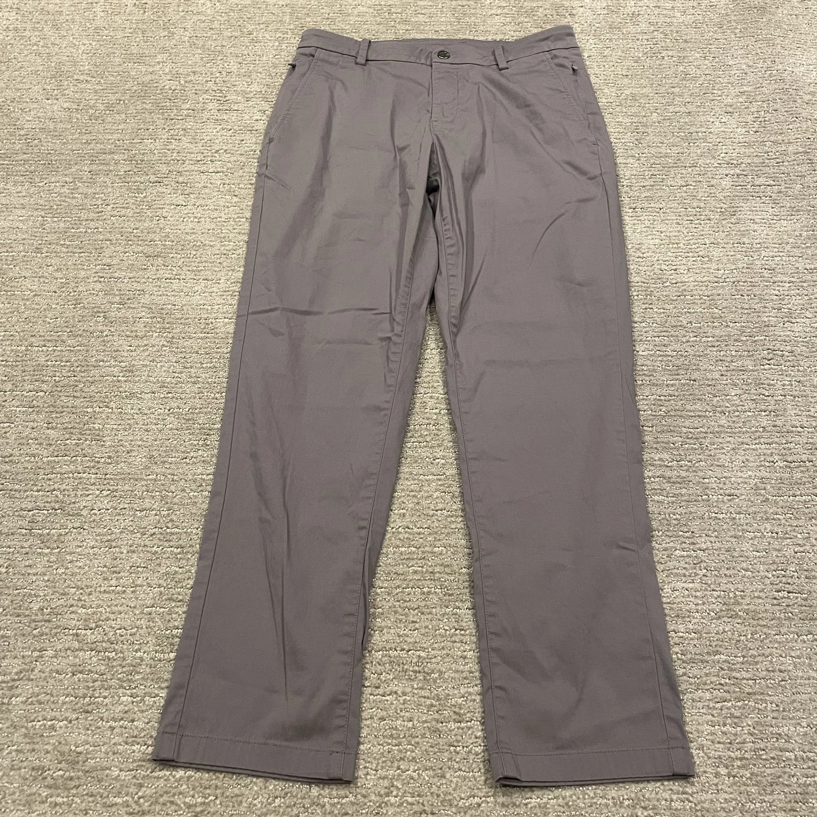 Birddogs Pants Mens 30x28 Gray Slim Fit Lightweight Lined Performance Zip Pocket