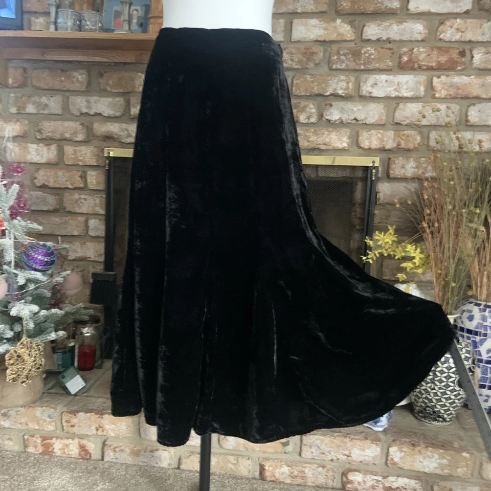 Falda Acampanada Trompeta Terciopelo Talla 8 Negra Cachicha Fiesta Vacaciones Hada Y2K Foto 3 de 4