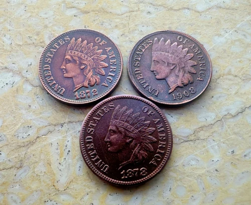 1872 1878 1908 Indian Head Cent Penny Key Date Coin