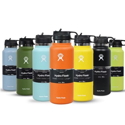 Hydro Flask 32 Oz Water Bottle Wide Mouth Straw Lid