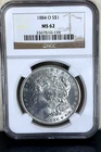 1884-O Morgan Silver Dollar $1 NGC MS62