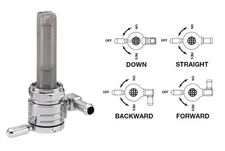 Golan Inc Click-Slick Petcock - 22mm - Straight Facing - Chrome Motorcycle