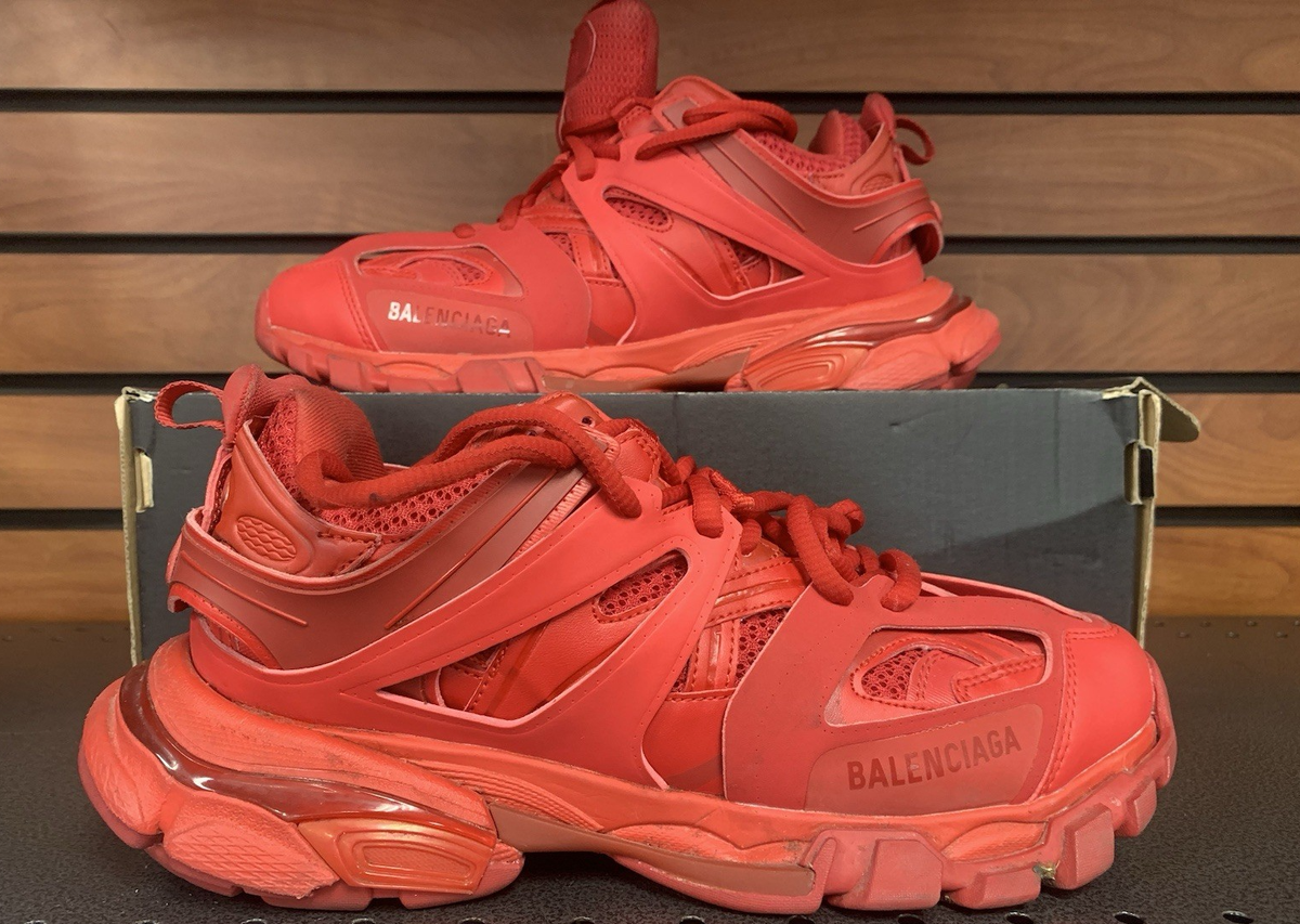Balenciaga Track Trainer Red Shoes Sz 7 NO BOX | eBay
