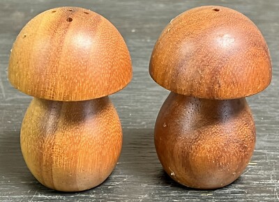 Vintage Mid Century Modern Hecho En Costa Rica Teak Salt Pepper Shaker S&P Set