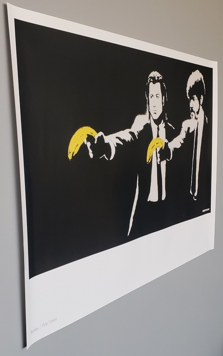 BANKSY Pulp Fiction original poster street art graffiti BANKSY Pulp Fiction original poster street art graffiti