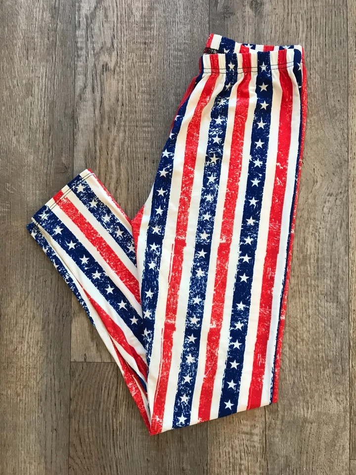 Leggings Americanos Buttery Soft Estrellas y Rayas Altos y Curvilíneos XL Estrella 4ta Bandera TC Foto 2 de 3