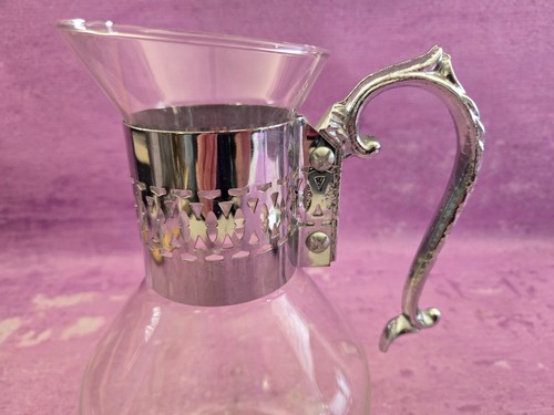 Juego de tapa de soporte calentador olla té café vidrio plato plata vintage brillante - Imagen 8 de 15
