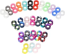 54-56pcs Soft Flexible Colorful Silicone Ear Tunnels Piercing Gauges Ear 2g-1"