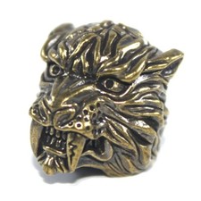 Brass Knife Bead Paracord Lanyard Beads For Knife Bracelet Beads Tiger Head