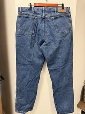 Wrangler Jeans Mens 40x32 Blue Relaxed Boot Cut Stretch Faded Light Wash
