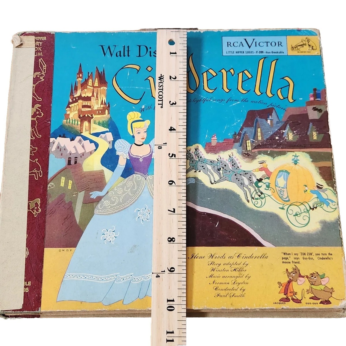 1949 WALT DISNEY'S CINDERELLA (2) RCA RECORDS STORY BOOK