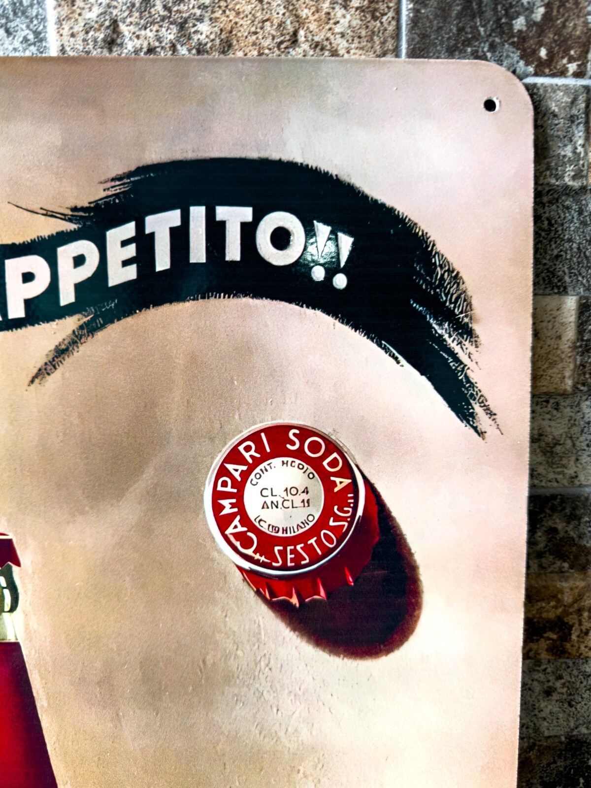 Vintage CORDIAL CAMPARI SODA  Heavy Metal Sign 24"x16" (60x40 cm)