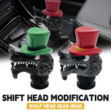 1x Personality Hat Wolf Head Shift Knob Cool Manual Gear Stick Universal 1x Personality Hat Wolf Head Shift Knob Cool Manual Gear Stick Universal