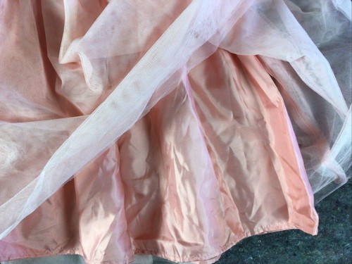 Girls Size 16 Peach Floral Summer Easter Party Dress Tulle Skirt - Picture 11 of 12